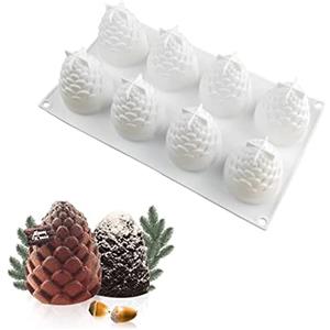 LATRAT Stampo in silicone a forma di pigno, per Natale, decorazione di torte, gelatine, caramelle, cioccolato, sapone, cubetti di ghiaccio, ecc