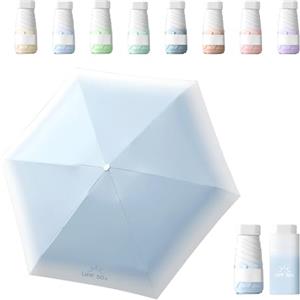 Sykerout Pendenza Ombrello Piccolo, Mini Ombrello Tascabile, Ombrello Da Viaggio Da Viaggio Pioggia e Sole Piccolo Compatto Ombrello Da Donna Piccolo Ombrello Anti-Uv Per Pioggia（blu）