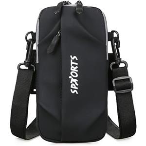 JiaDanweng Borsa a Banana da Donna e Uomo Borsa a Braccio Borsa Banana Sport Cintura Telefono Portatile Borsa Piccola Tracolla per la Corsa, Nero , Taglia Unica