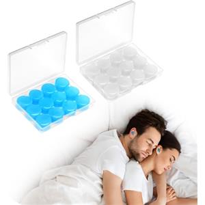Foyods 24 tappi per le orecchie in silicone per dormire, tappi per le orecchie in silicone morbido per dormire, per nuoto, viaggi, russare, concerti, aerei, moto, musicisti, blu