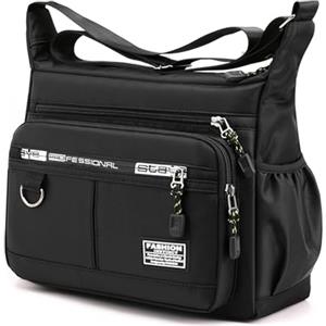 JiaDanweng Borse Petto Borsa Crossbody Zaino Spalla Monospalla Nero Marsupio Zainetto Piccolo Sling Bag Borsello a Tracolla per Uomo Viaggio Camminare Trekking