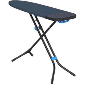 Joseph Joseph Glide Plus Asse da stiro 130x38 cm, piedini regolabili compatti e poggiaferro a vapore integrato resistente al calore Advance, antigoccia, rivestimento in cotone assorbente, nero/blu