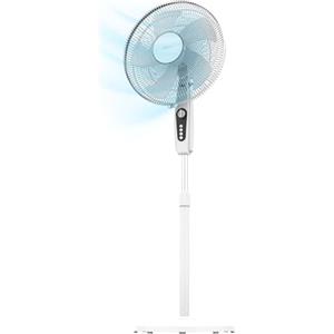 Cecotec Ventilatore a Piantana EnergySilence 515 MaxFlow White, 45 W, diametro 40 cm, 5 lame, timer 1 ora, 3 velocità e oscillazione automatica, altezza regolabile fino a 135 cm, Bianco