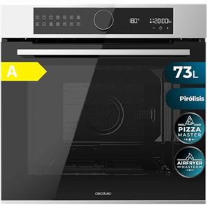 Cecotec Forno da Incasso Pirolitico Bolero Hexa P516000 Line A. Potenza 3250W, 73L, 14 funzioni: Pirolisi, Defrost, Grill, Airfryer. Dual Display e Cooling Fan. Porta Quadrupla Vetro. Classe A