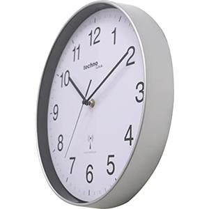 techno line Technoline WT8030 - Orologio da parete con radio, colore: argento, 30 x 30 x 4,3 cm
