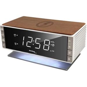 techno line Technoline moderna radiosveglia WT487 con Funzione di Ricarica QI (Ricarica Wireless, Ricarica induttiva)