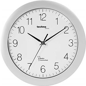 techno line TechnoLine WT 8000 Silber Orologio da Parete Radio, Argento, 30x3x30 cm