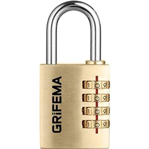GRIFEMA GA1005 Lucchetto di Sicurezza, Lucchetto a Combinazione a 4 Cifre per Scuola, Palestra, Recinzione, Valigetta e Cassetta degli Attrezzi, Oro, Bronzo
