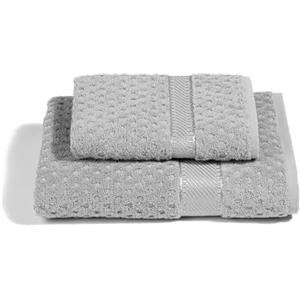 Caleffi - Set Asciugamani Bagno Viso e Bidet Morbida Spugna 100% Cotone Jacquard, 1 Asciugamano Viso 60x110 cm + 1 Asciugamano Bidet Ospite 40x60 cm Assorbenti Resistenti a Lavaggi Frequenti, Durevoli