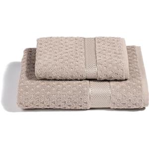 Caleffi - Set Asciugamani Bagno Viso e Bidet Morbida Spugna 100% Cotone Jacquard, 1 Asciugamano Viso 60x110 cm + 1 Asciugamano Bidet Ospite 40x60 cm Assorbenti Resistenti a Lavaggi Frequenti, Durevoli