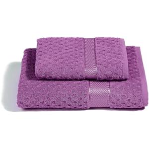 Caleffi - Set Asciugamani Bagno Viso e Bidet Morbida Spugna 100% Cotone Jacquard, 1 Asciugamano Viso 60x110 cm + 1 Asciugamano Bidet Ospite 40x60 cm Assorbenti Resistenti a Lavaggi Frequenti, Durevoli