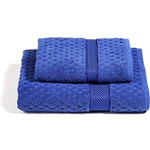 Caleffi - Set Asciugamani Bagno Viso e Bidet Morbida Spugna 100% Cotone Jacquard, 1 Asciugamano Viso 60x110 cm + 1 Asciugamano Bidet Ospite 40x60 cm Assorbenti Resistenti a Lavaggi Frequenti, Durevoli