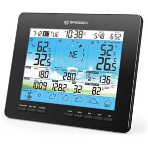 Bresser Stazione di base aggiuntiva per 7003210 6 giorni 4CAST display a colori con indicatore di temperatura ambiente e sveglia integrata con funzione di allarme di ghiaccio