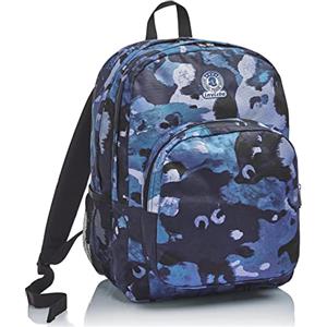 Invicta Zaino Scuola Strong, Doppio Scomparto con Tasca Porta PC, Tasca Porta Borraccia, Tasca con Organizer, Maxi Capiente, Unisex-Bambini e Ragazzi, Blu, 38lt