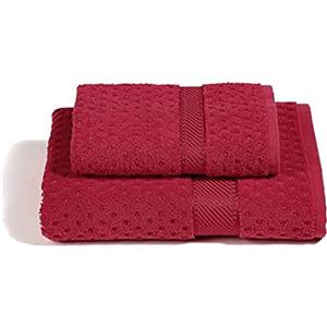 Caleffi - Set Asciugamani Bagno Viso e Bidet Morbida Spugna 100% Cotone Jacquard, 1 Asciugamano Viso 60x110 cm + 1 Asciugamano Bidet Ospite 40x60 cm Assorbenti Resistenti a Lavaggi Frequenti, Durevoli