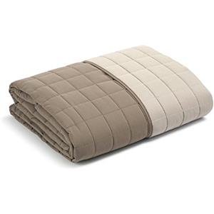 Caleffi - Copriletto Trapuntato Primaverile per letto Singolo - MODERN colore Tortora Tinta Unita in Microfibra