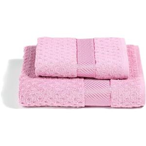 Caleffi - Set Asciugamani Bagno Viso e Bidet Morbida Spugna 100% Cotone Jacquard, 1 Asciugamano Viso 60x110 cm + 1 Asciugamano Bidet Ospite 40x60 cm Assorbenti Resistenti a Lavaggi Frequenti, Durevoli