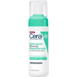 CeraVe Mousse Detergente Riequilibrante 148 ml - Detergente viso per pelli normali a miste, idratante e riequilibrante