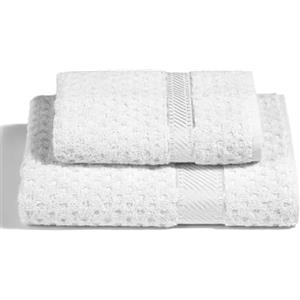 Caleffi - Set Asciugamani Bagno Viso e Bidet Morbida Spugna 100% Cotone Jacquard, 1 Asciugamano Viso 60x110 cm + 1 Asciugamano Bidet Ospite 40x60 cm Assorbenti Resistenti a Lavaggi Frequenti, Durevoli
