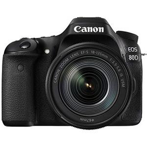 Canon EOS 80D Kit Fotocamera Reflex Digitale, 24.2 Megapixel, con Obiettivo EF-S 18-135 mm, f/3.5-5.6 IS U, Nero [Versione EU]