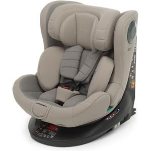 Foppapedretti FP360 Quick i-Size, Seduta Girevole a 360°, per bambini da 40 a 150 cm di altezza, 0-12 anni, conforme ECE R129, Fissaggio Dualfix (Isofix e non), Safe Body Protection, Desert