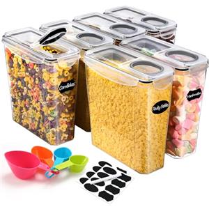 YASHE Contenitori Ermetici per Alimenti, Set di 6 (3.7L), Contenitore Plastica con Coperchio, Senza BPA Contenitori per Alimenti, Contenitori Cucina Organizer per la Conservazione