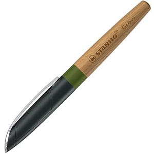 Stabilo Grow - Penna a sfera Ecosostenibile - CO2 neutral - in Verde Muschio/Quercia - Cartuccia inclusa