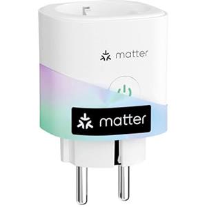 Meross Matter Presa Smart con Monitoraggio Energia e Misure Produzione di Pannelli Solari Fotovoltaici, Presa Intelligente WiFi Supporto di Apple Home, Alexa e Google Home, Controllo Vocale e Remoto