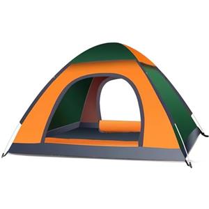 UOEONR Tenda da campeggio automatica istantanea per 2-3 persone, pop up, 4 stagioni, impermeabile e antivento, tenda da campeggio con telo esterno rimovibile, doppio strato, con borsa per il trasporto (verde