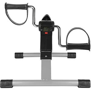 HUOLE Mini Bike Cyclette, Pedali di riabilitazione con display LCD, intensità regolabile, Braccia e Gambe Fit Bicicletta Fitness Per Anziani Disabili Con Rilievo (37 * 50 * 23,5 cm - nero argento)