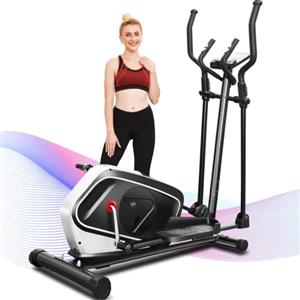Profun Bicicletta Ellittica 16 Livelli Resistenza Controllo Elettronico, Ellittica con 16 Libbre Volante Inerzia, Misurazione Impulso,Connessione App,Monitor LCD,Carico massimo: 200 kg.
