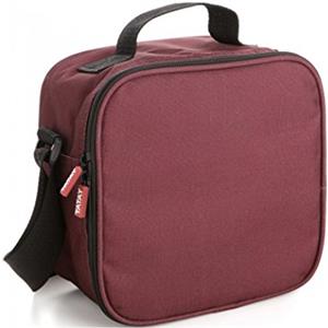 Tatay Urban Food Casual, Borsa Termica Porta Pranzo, 3L Capacità, con 4 Contenitori Alimentari, 2 x 0.5 L, 2 x 0.2 L, senza BPA, Rosso (Borgogna), 22.5 x 10 x 22 cm