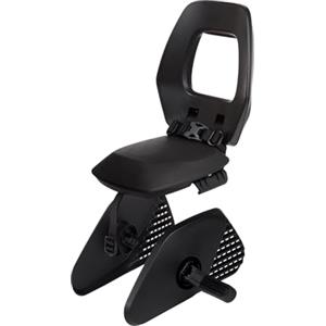 BOBIKE 8010600002 - Seggiolino posteriore ONE JUNIOR per biciclette con ruote da 26" a 29" adatto a bambini con peso massimo 35kg con ancoraggio nel portapacchi a colori Nero/Grigio Scuro