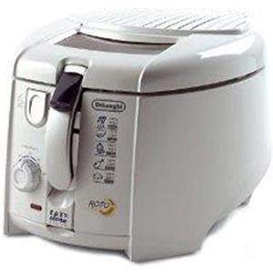 De'Longhi F28311.W1 RotoFry Friggitrice con cestello rotante angolato, Frittura Leggera, Sistema EASY CLEAN facile pulizia,termostato regolabile, pratico coperchio con apertura automat con oblo', 1,2L