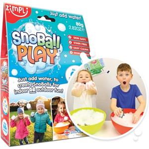 Zimpli Kids-5445 Trasforma l'acqua in Neve Artificiale sensoriale, Tinta Unita, Colore Giocattoli, 4 pz, Regalo di Compleanno per Bambini