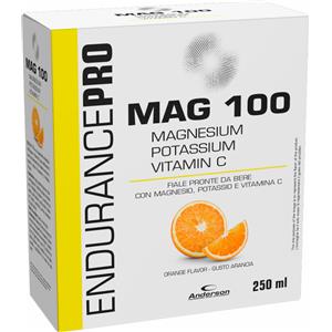 Anderson Mag 100 - Integratore di Magnesio, Potassio e Vitamina C in 10 fiale da 25 ml per il benessere fisico