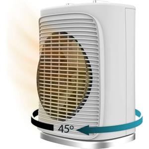 Cecotec Riscaldatore elettrico a basso consumo ReadyWarm 2050 Max Force Rotate White. Termoventilatore da 2000 W, oscillazione a 65°, 3 modalità, termostato regolabile, area di copertura 20 m2, bianco