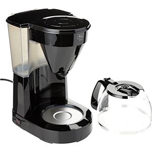 Melitta Caffettiera Easy Filter con caraffa in vetro, capacità 10 tazze (125 ml), nera