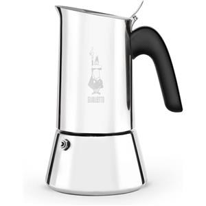 Bialetti Venus - Caffettiera ad induzione, Acciaio inossidabile, Adatta a tutti i tipi di piatti, 4 tazze da caffè (170 ml), Argento