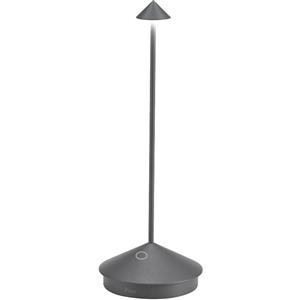 Zafferano Pina Pro - Lampada da Tavolo Ricaricabile e Senza Fili, Controllo Touch, Dimmerabile, Altezza 29 cm, Colore Grigio Scuro