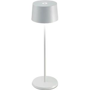 Zafferano Olivia Pro - Lampada da Tavolo Ricaricabile Bianco Opaco, Controllo Touch, Alta Durata Batteria, Design Elegante