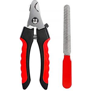 KTHZI Tagliaunghie per cani con protezione di sicurezza per evitare tagli eccessivi, lame affilate con lima per unghie per cani, gatti, con robuste maniglie antiscivolo, per animali domestici, cani e