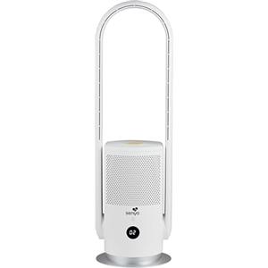 Senya Ventilatore senza pale 2 in 1 - Purificatore d'aria HEPA, 9 velocità, ultra silenzioso, oscillante 80°, telecomando - design moderno, timer, sicurezza bambini, SYWB-AP006