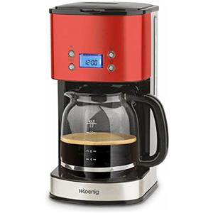 H.Koenig MG30 Macchina del Caffe Americano, plastica, Acciaio Inossidabile, Rosso