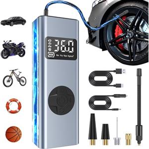 HYCHIKA BETTER TOOLS FOR BETTER LIFE HYCHIKA Compressore Aria Portatile 12V, 6000mAh 150PSI Mini Compressore Portatile, Gonfiatore Gomme Auto con Schermo LCD Digitale, Pompa per Bicicletta, Auto, Moto, Monopattino, Palloni