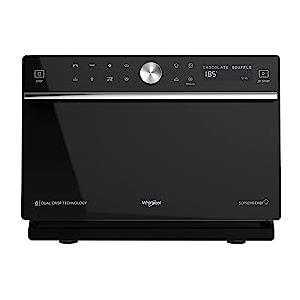Whirlpool Microonde a libera installazione MWSC 9133 SB Supreme Chef Termoventilato combinato con grill + vapore, 33 litri, Tecnologia 6° senso, piatto girevole