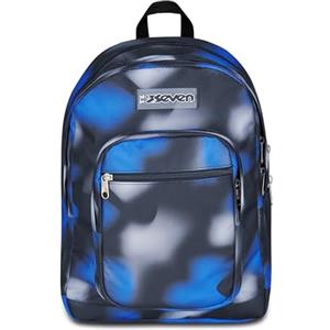 Seven Zaino Scuola Freethink, Blu Nero, Doppio Scomparto Con Tasca per PC e Tasca per Borraccia, 34 L, Scuola Media e Superiore, Zaino Ragazzo