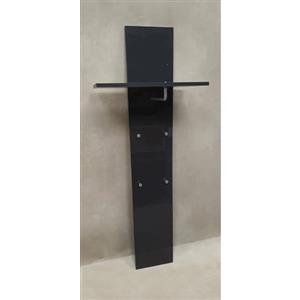 Dmora - Mobile da ingresso Omer, Entratina moderna multifunzione, Armadietto multiuso per atrio, 100% Made in Italy, cm 50x27h140, Antracite lucido
