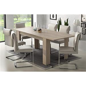 Dmora Tavolo per sala da pranzo estensibile, Consolle allungabile, Tavolo moderno con allunga, cm 140/200x88h75, colore Olmo chiaro
