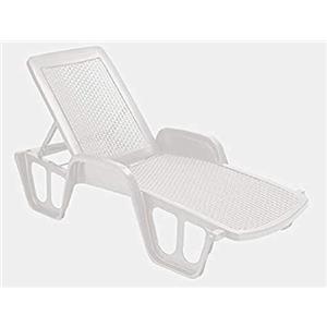 Dmora - Lettino Prendisole Milano, Sdraio da Giardino Regolabile con braccioli, Lettino da Esterno, 100% Made in Italy, 192x71h100 cm, Bianco